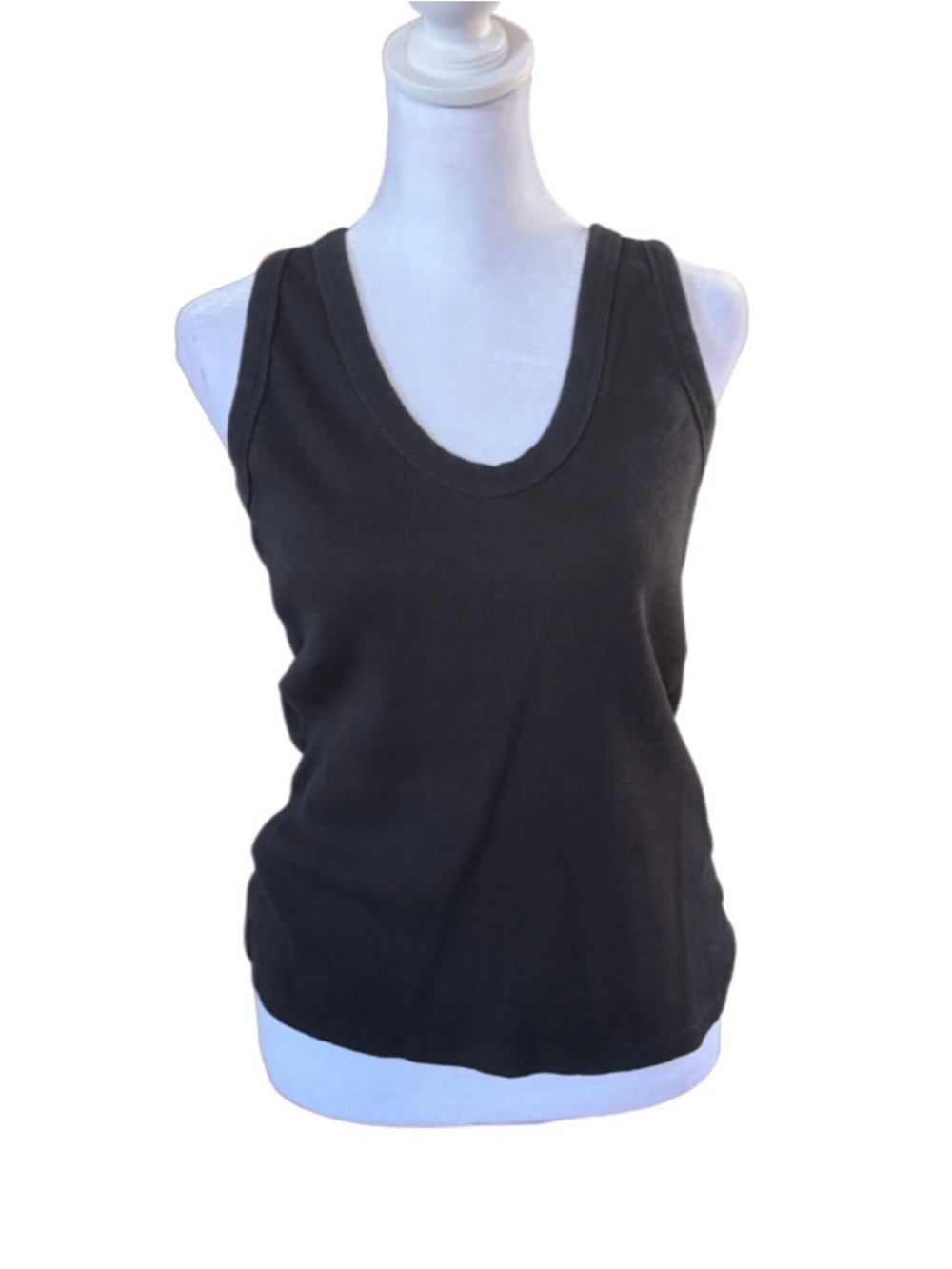 Universal Thread Black Ribbed Scoop Neck Tank